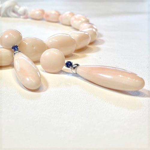 collana e orecchini corallo rosa